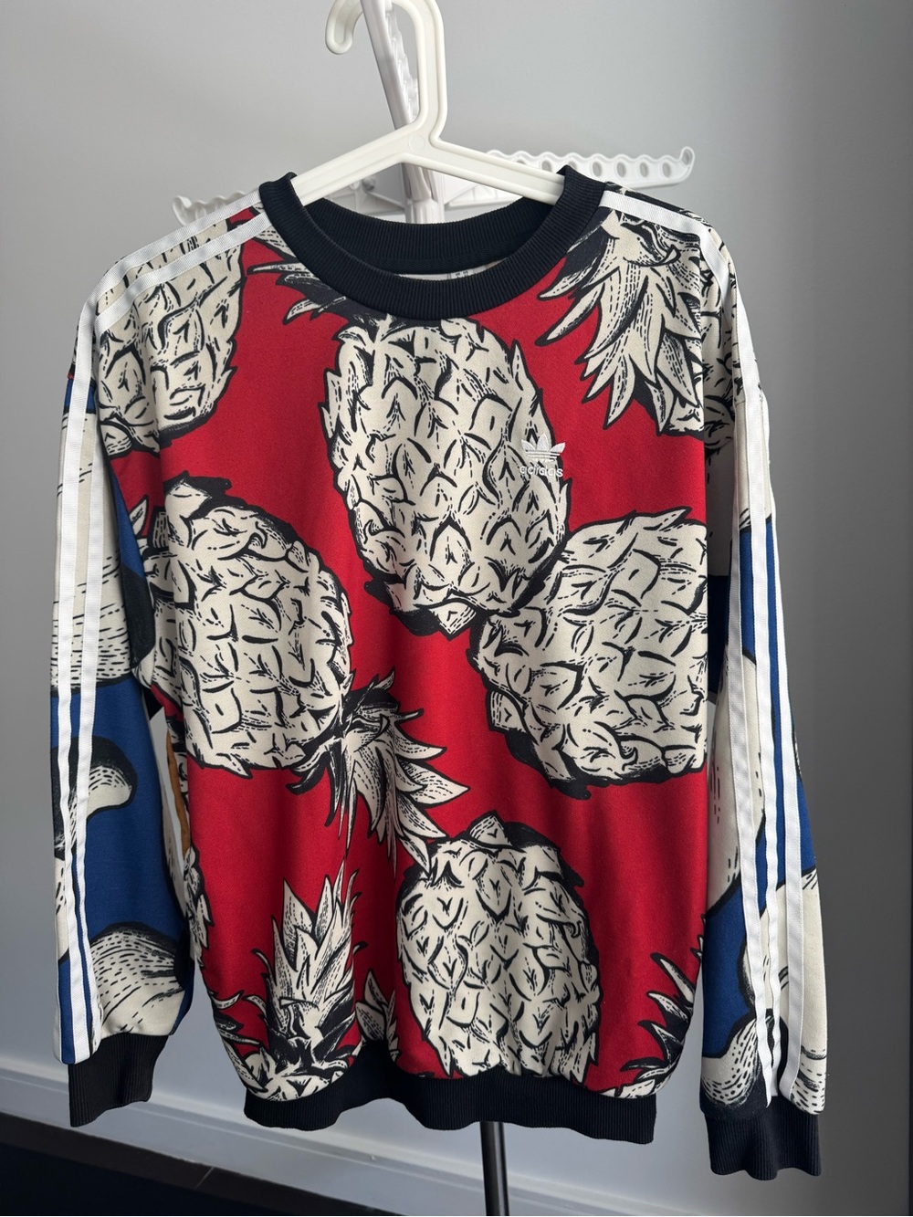 FARM Rio x ADIDAS Pineapple/Monstera Print Crewneck Sweater